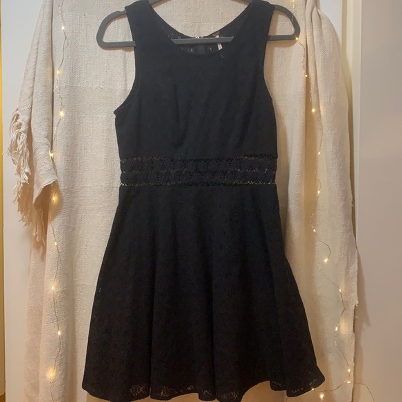 Black floral detail mini dress by Free People - Picture 1 of 5